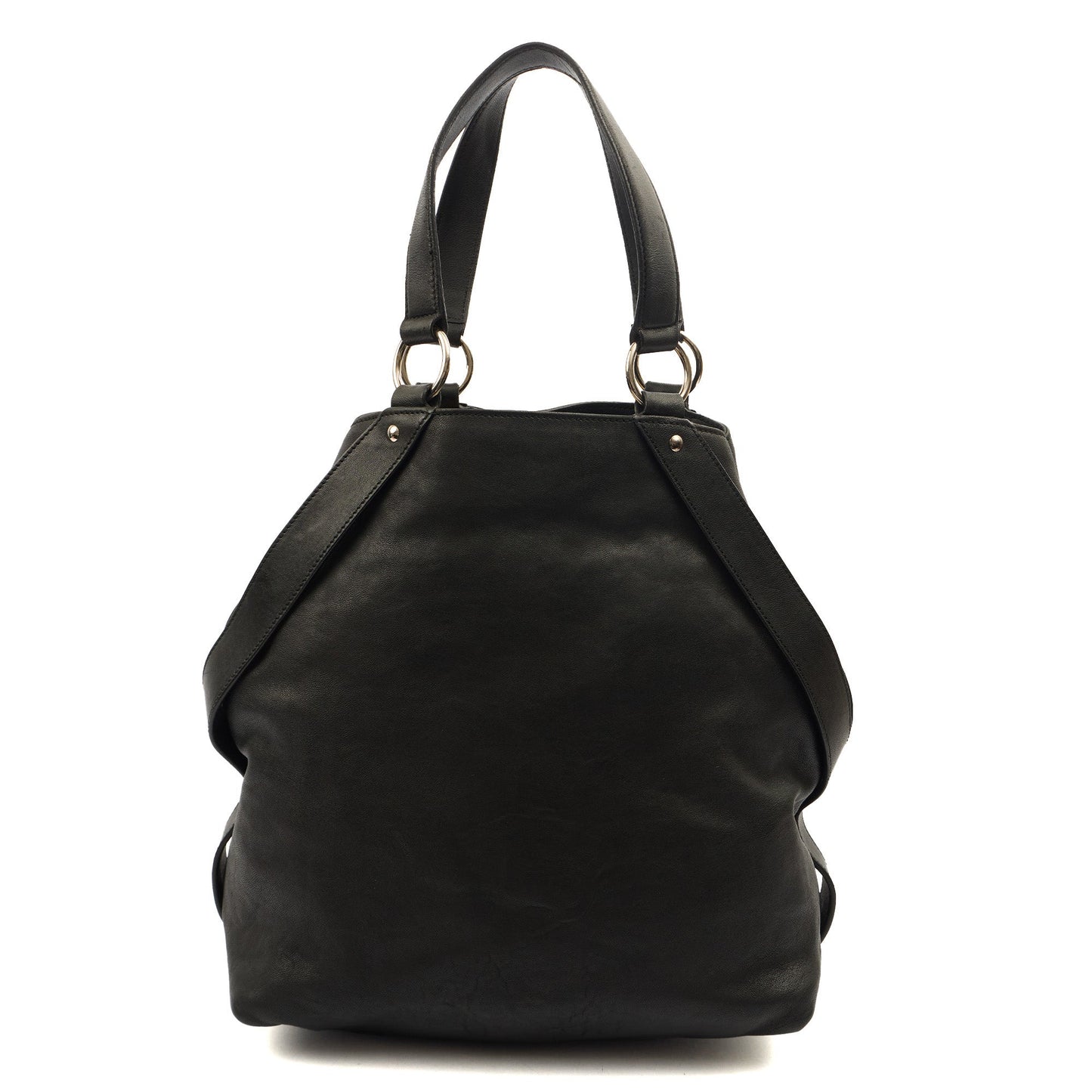 Saint Laurent Tote Tote in Black, Calfskin Leather — Front View