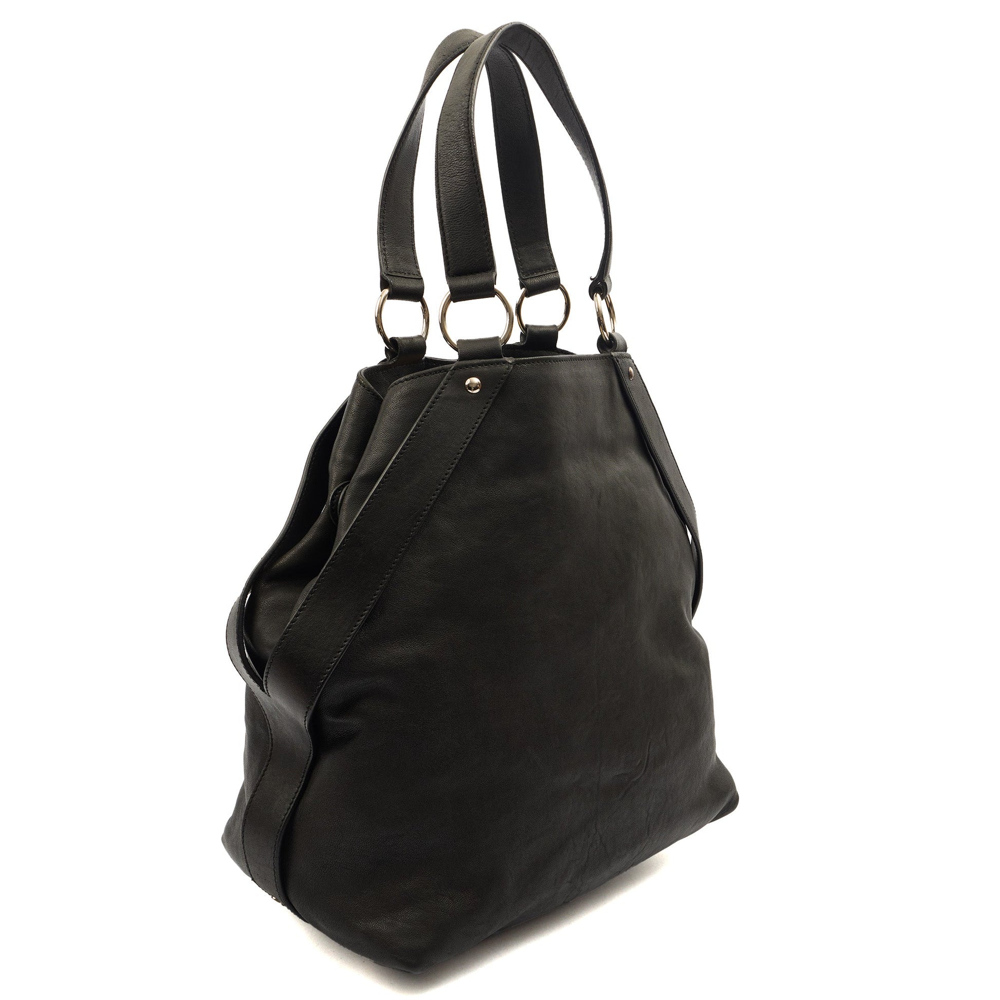 Saint Laurent Tote Tote in Black, Calfskin Leather — Alternate View 8