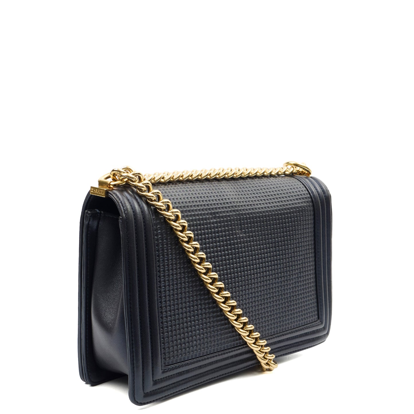 Chanel Shoulder Bag Boy - New Medium in Blue, Leather — Alternate View 11