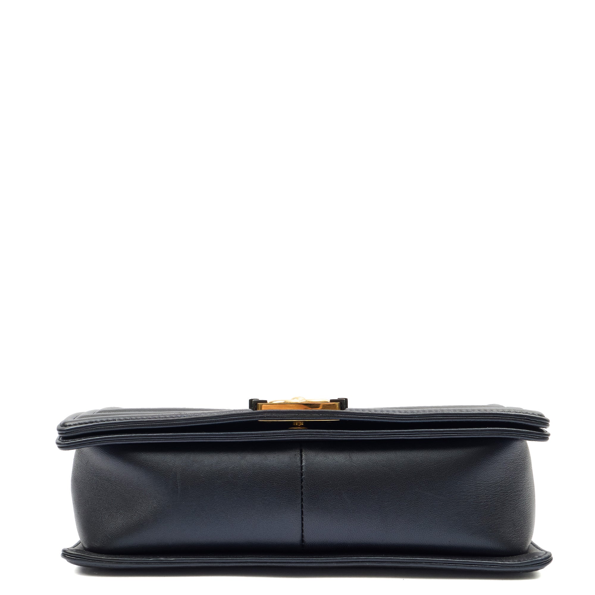 Chanel Shoulder Bag Boy - New Medium in Blue, Leather — Top View