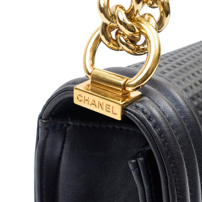 Chanel Shoulder Bag Boy - New Medium in Blue, Leather — Alternate View 8
