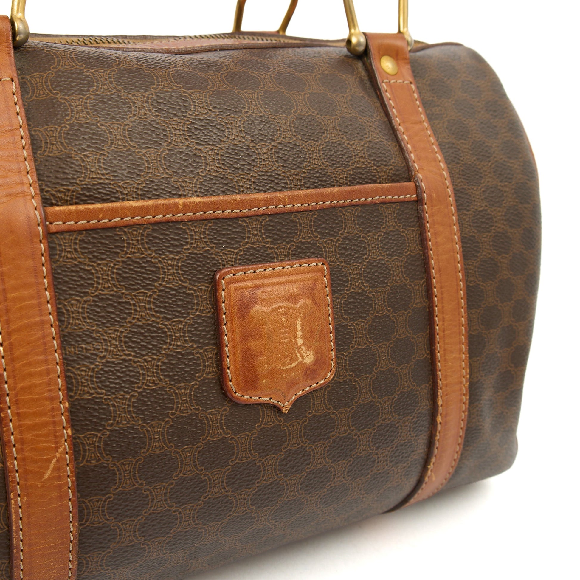 Celine Tote Boston in Brown, Leather — Side View