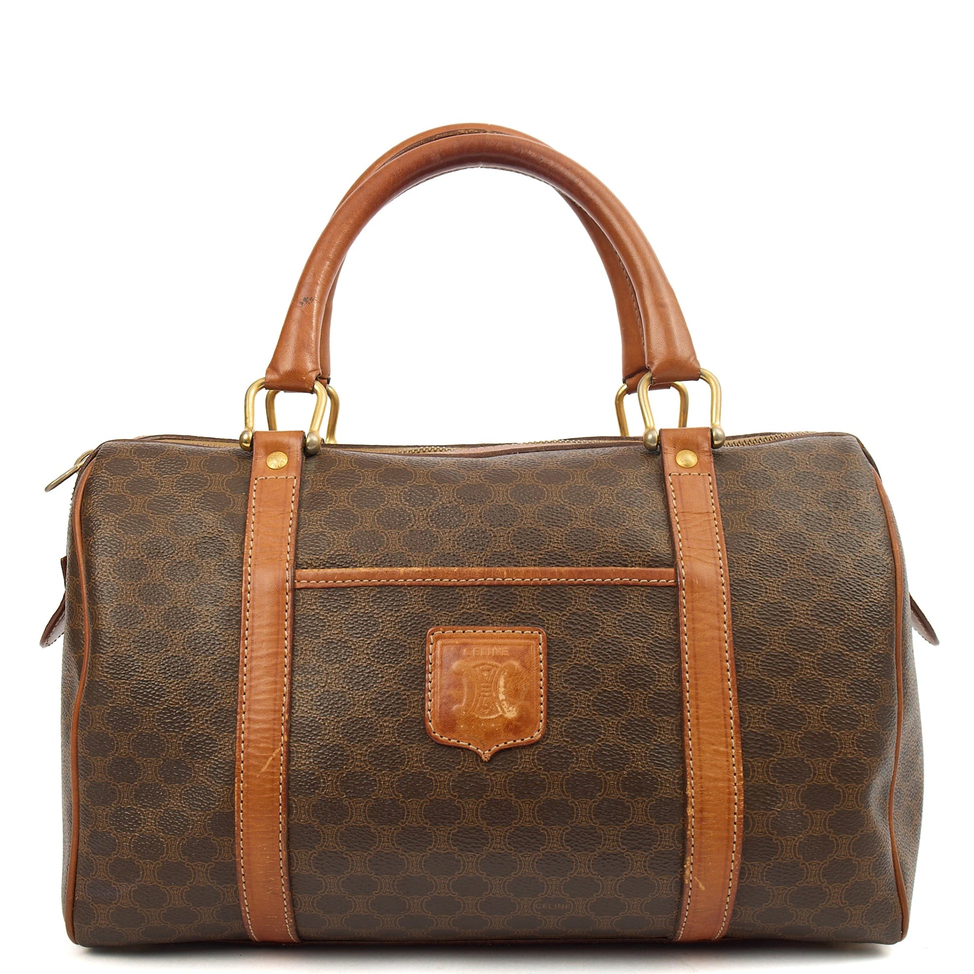 Celine Tote Boston in Brown, Leather — Front View