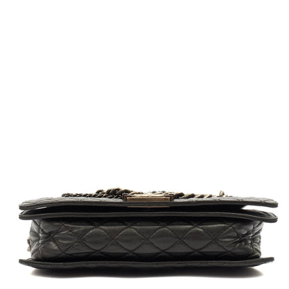 Chanel Shoulder Bag Boy - Medium in Black, Calfskin Leather — Lifestyle View
