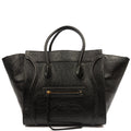 Celine Tote Luggage - Medium in Black, Patent Leather — Front View