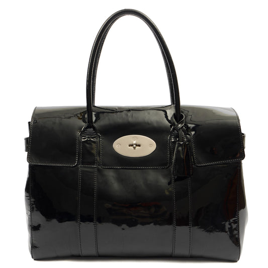 Mulberry Tote Bayswater Heritage in Black, Leather — Front View