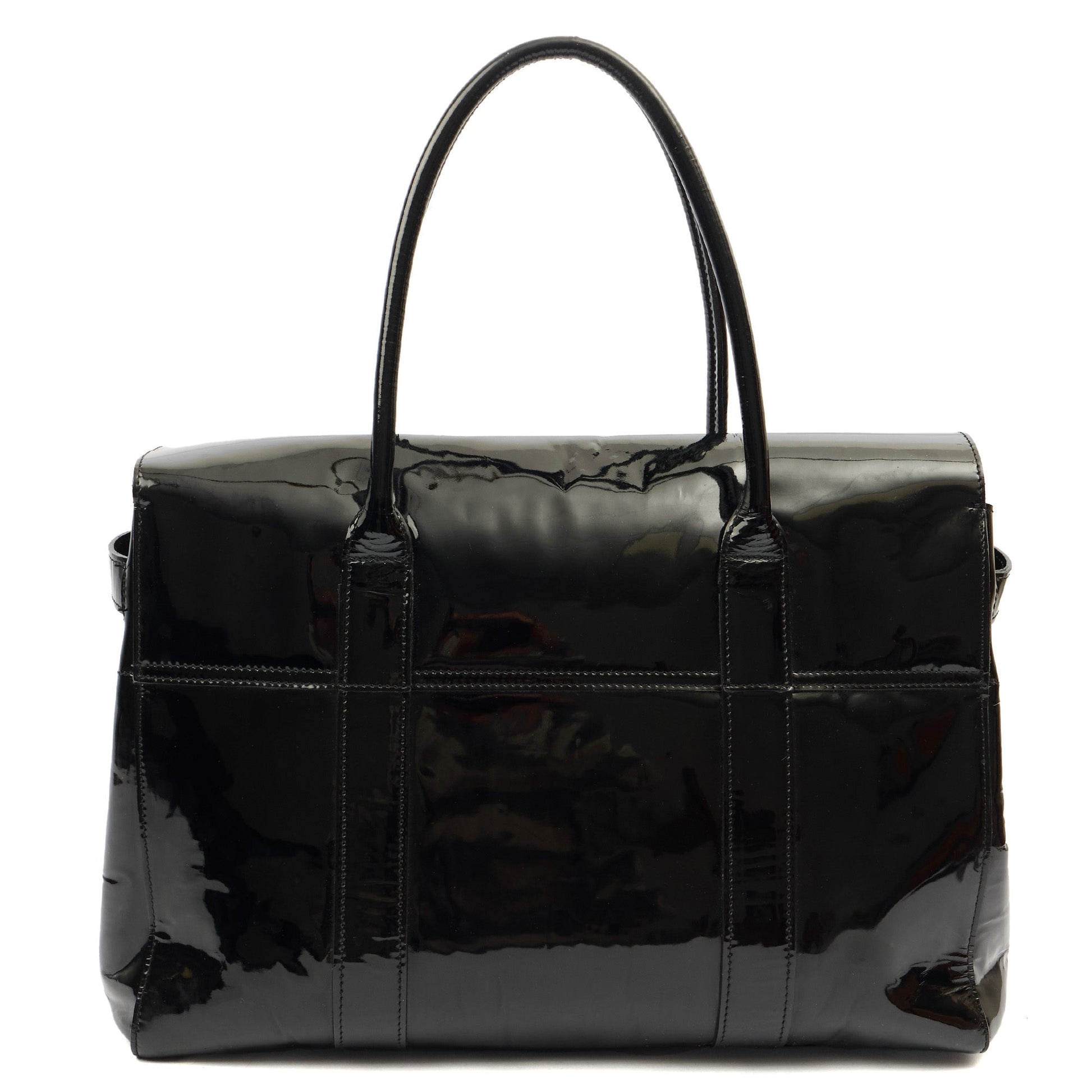 Mulberry Tote Bayswater Heritage in Black, Leather — Back View