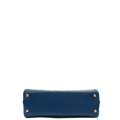 Chanel Top Handle Coco Top Handle in Blue, Crinkled Calfskin Leather — Alternate View 14