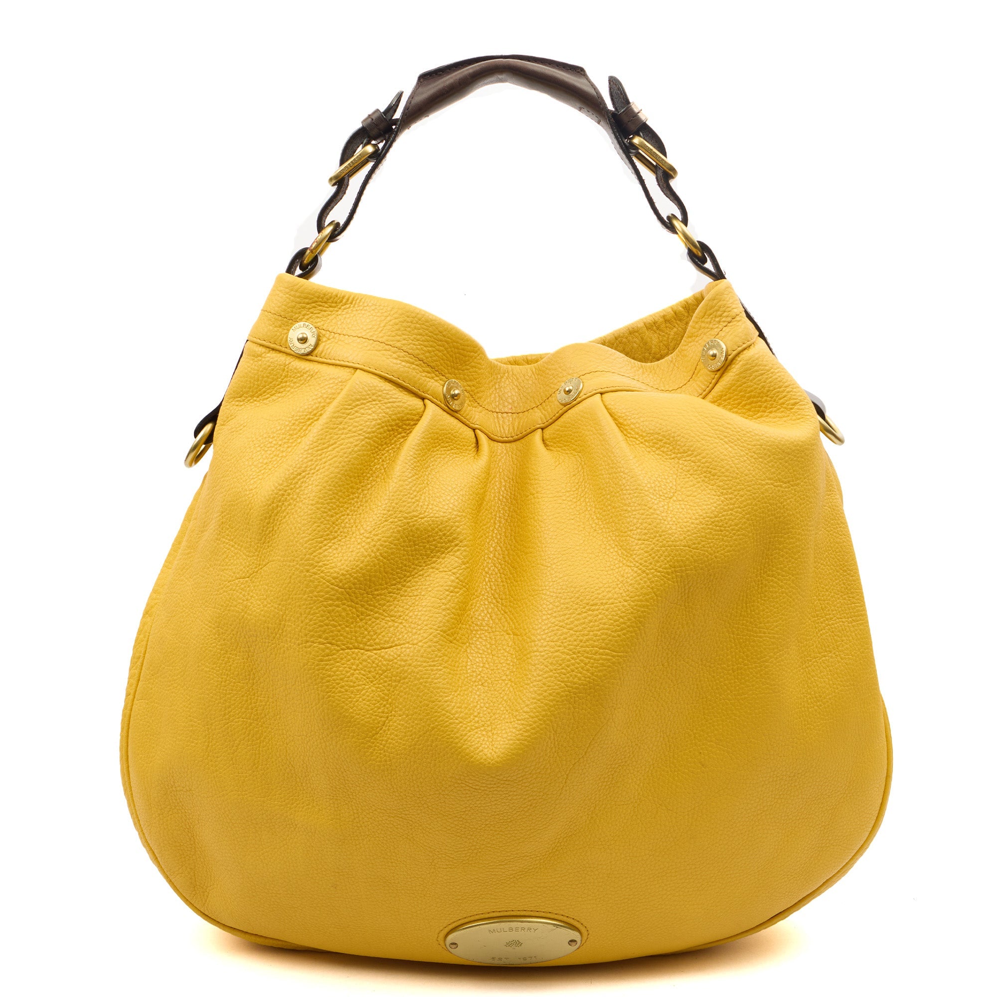 Mulberry Shoulder Bag Mitzy Tote in Yellow, Leather — Front View