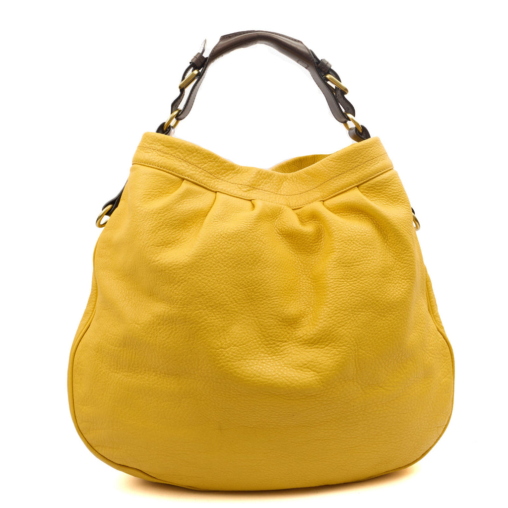 Mulberry Shoulder Bag Mitzy Tote in Yellow, Leather — Back View
