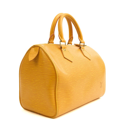Louis Vuitton Tote Speedy 30 in Yellow, Epi Leather — Side View