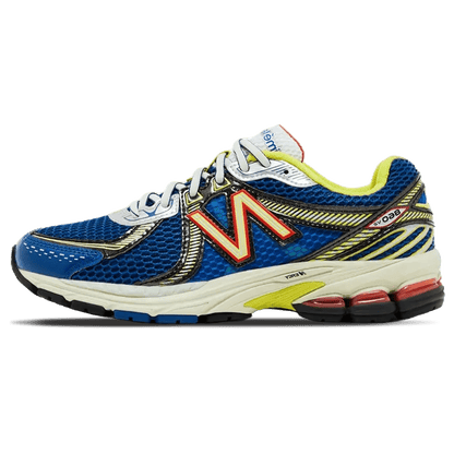 Aimé Leon Dore x New Balance 860v2 'Blue Yellow' — UK 3.5 | EU 36 | US 4 — Front View