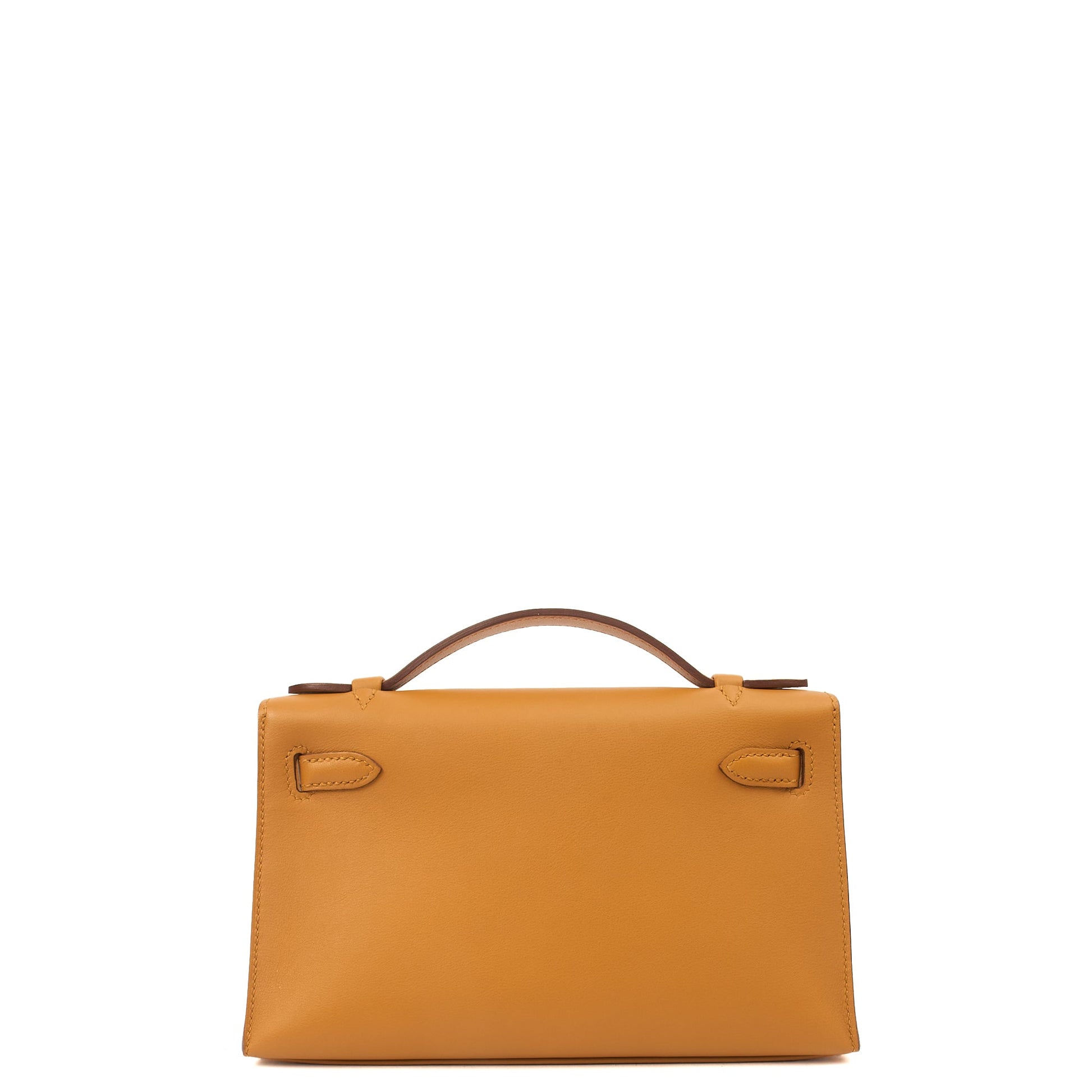 Hermes Mini Bag Kelly Pochette in Sesame, Swift Leather — Back View