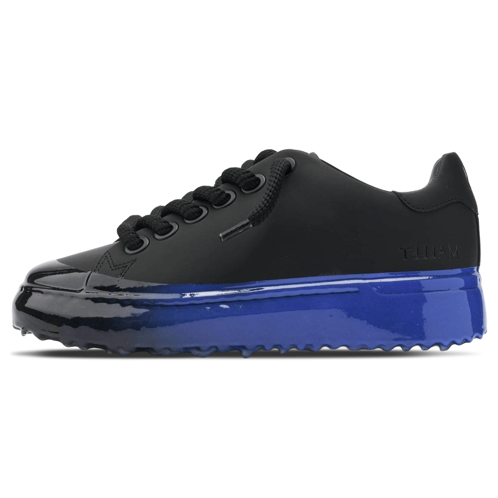 MALLET GRFTR Lite Men's Black Blue Ombre Dip Leather Trainers — UK 05 — Size Black — Front View