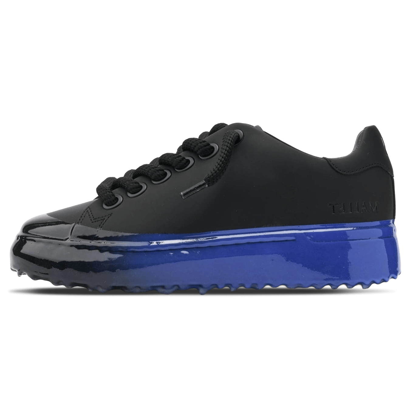 MALLET GRFTR Lite Men's Black Blue Ombre Dip Leather Trainers — UK 05 — Size Black — Front View