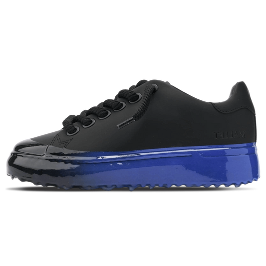 MALLET GRFTR Lite Men's Black Blue Ombre Dip Leather Trainers — UK 05 — Size Black — Front View