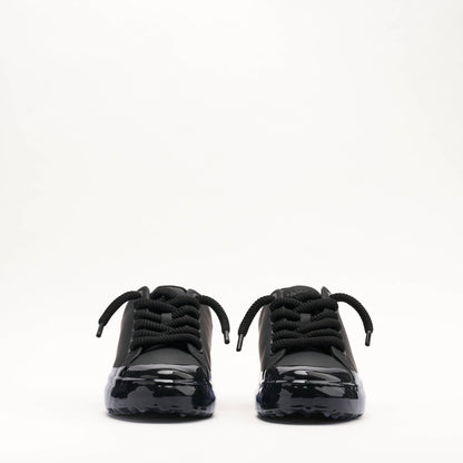 MALLET GRFTR Lite Men's Black Blue Ombre Dip Leather Trainers — UK 05 — Size Black — Back View