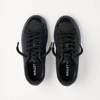 MALLET GRFTR Lite Men's Black Blue Ombre Dip Leather Trainers — UK 05 — Size Black — Detail View