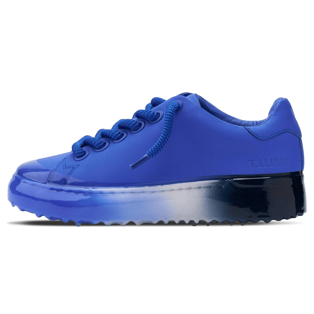 MALLET GRFTR Lite Men's Blue Ombre Dip Leather Trainers — UK 05 — Size Blue — Front View