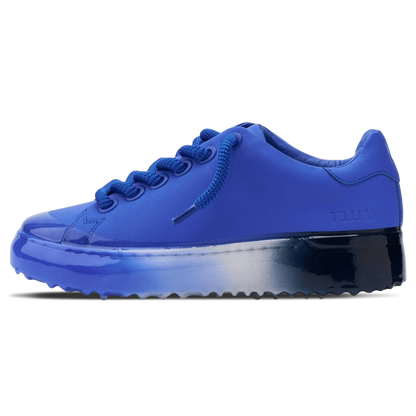 MALLET GRFTR Lite Men's Blue Ombre Dip Leather Trainers — UK 05 — Size Blue — Front View