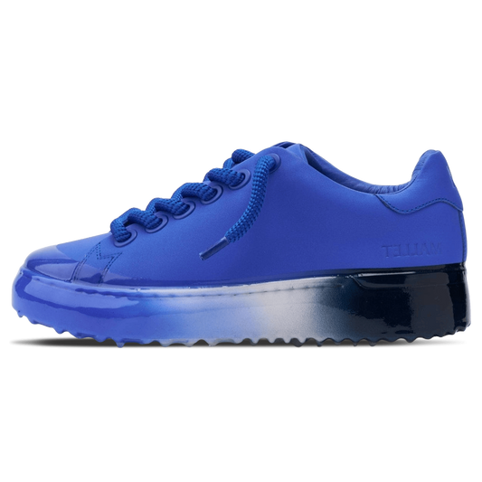 MALLET GRFTR Lite Men's Blue Ombre Dip Leather Trainers — UK 05 — Size Blue — Front View