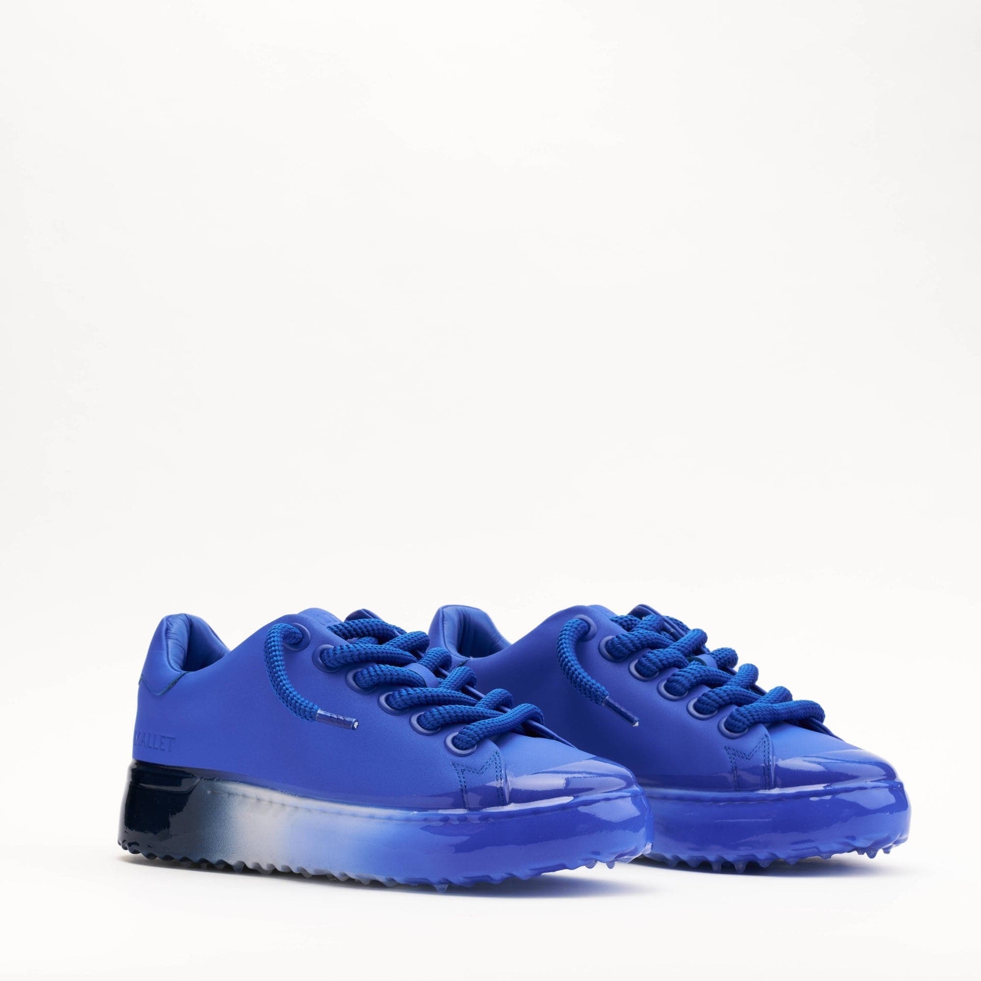 MALLET GRFTR Lite Men's Blue Ombre Dip Leather Trainers — UK 05 — Size Blue — Side View