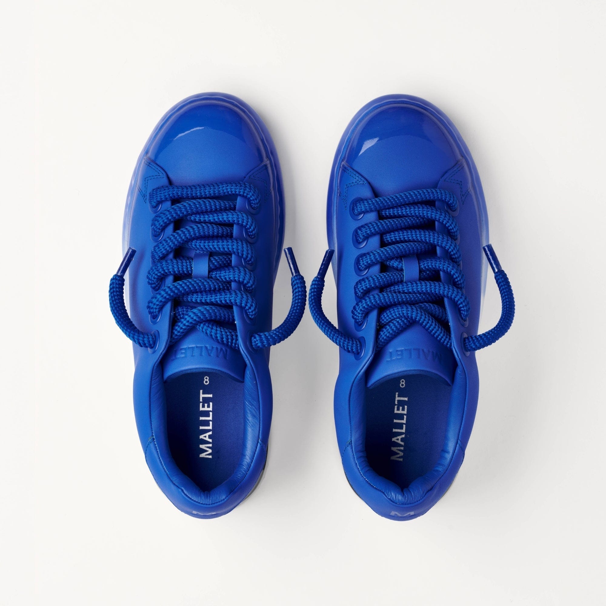 MALLET GRFTR Lite Men's Blue Ombre Dip Leather Trainers — UK 05 — Size Blue — Detail View