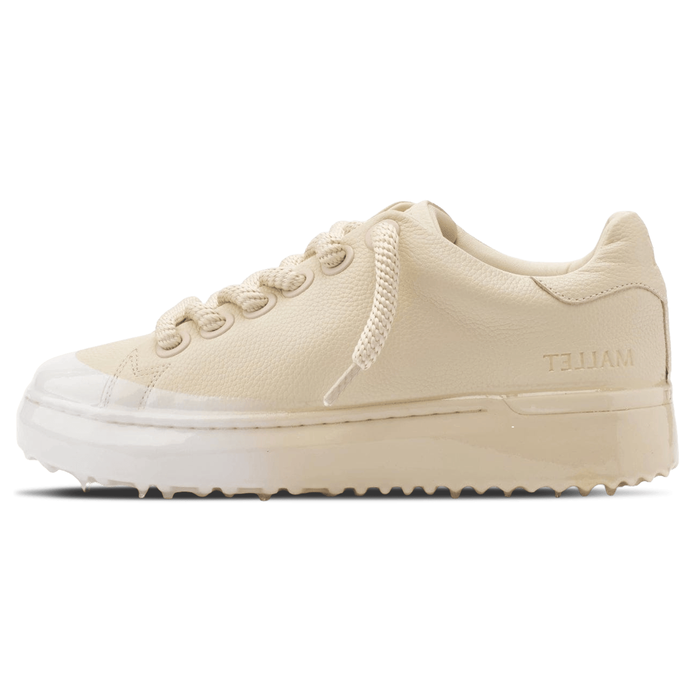 MALLET GRFTR Lite Men's Beige Ombre Dip Leather Trainers — UK 05 — Size Tan — Front View
