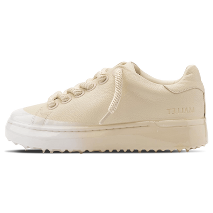 MALLET GRFTR Lite Men's Beige Ombre Dip Leather Trainers — UK 05 — Size Tan — Front View