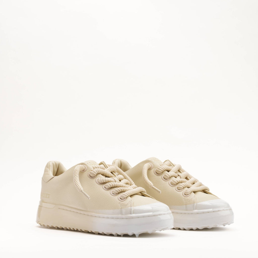 MALLET GRFTR Lite Men's Beige Ombre Dip Leather Trainers — UK 05 — Size Tan — Side View