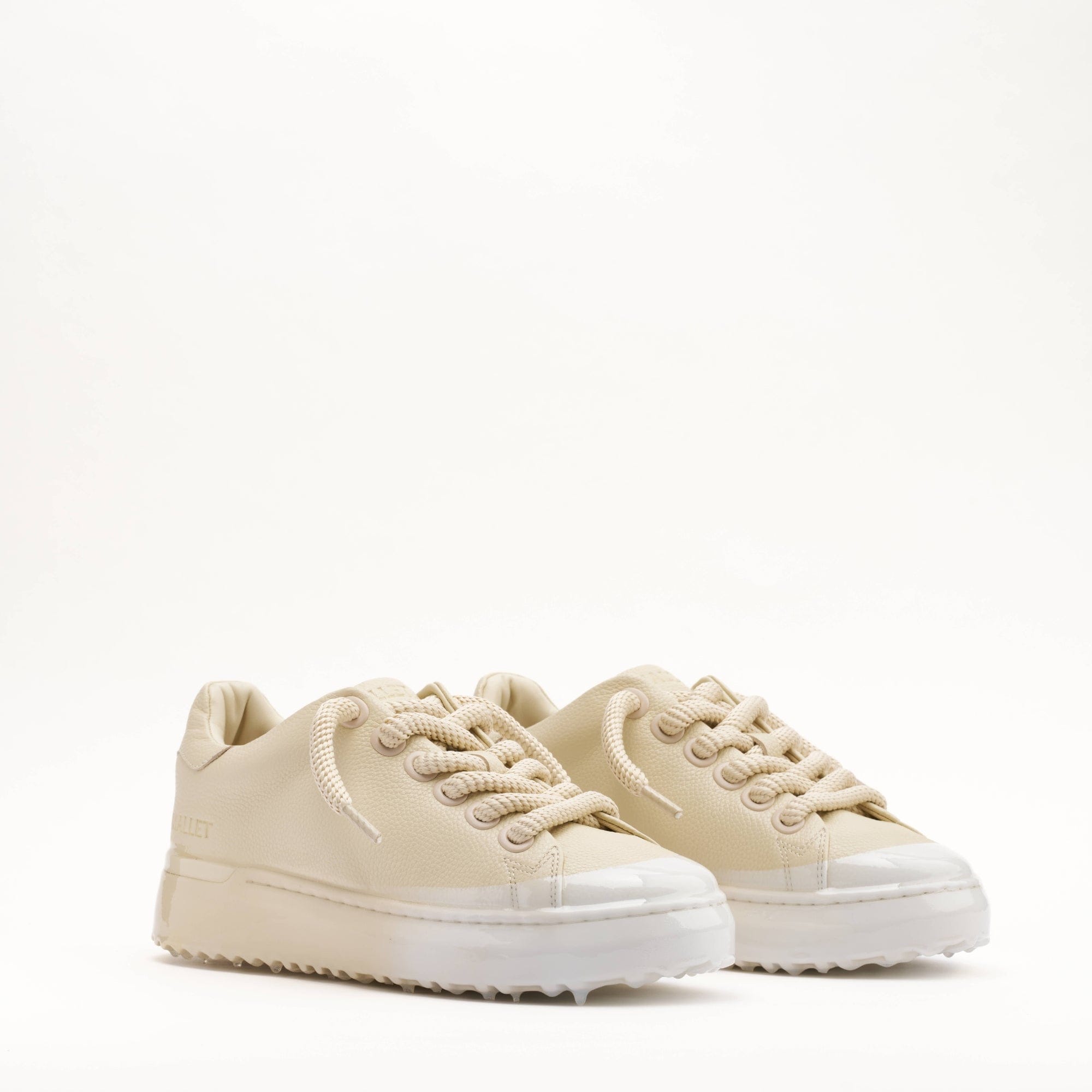 MALLET GRFTR Lite Men's Beige Ombre Dip Leather Trainers — UK 05 — Size Tan — Side View