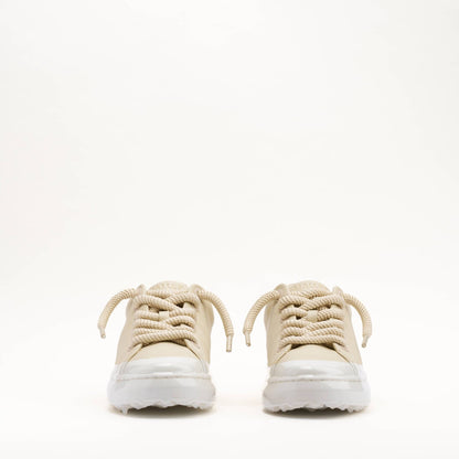 MALLET GRFTR Lite Men's Beige Ombre Dip Leather Trainers — UK 05 — Size Tan — Back View