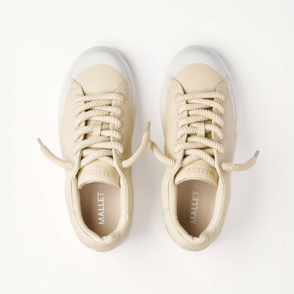 MALLET GRFTR Lite Men's Beige Ombre Dip Leather Trainers — UK 05 — Size Tan — Detail View