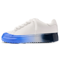 MALLET GRFTR Lite Men's White Blue Ombre Dip Leather Trainers — UK 05 — Size White Blue — Front View