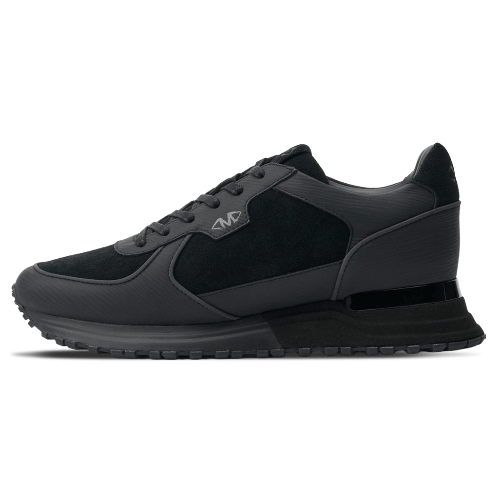 MALLET Boundary Men's Black Ripple Leather Trainers — UK 05 — Size Black — Front View