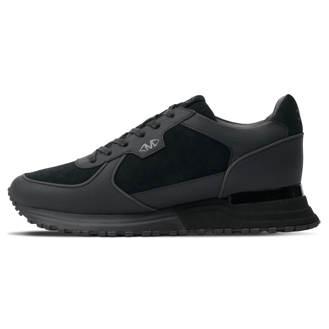 MALLET Boundary Men's Black Ripple Leather Trainers — UK 05 — Size Black — Front View