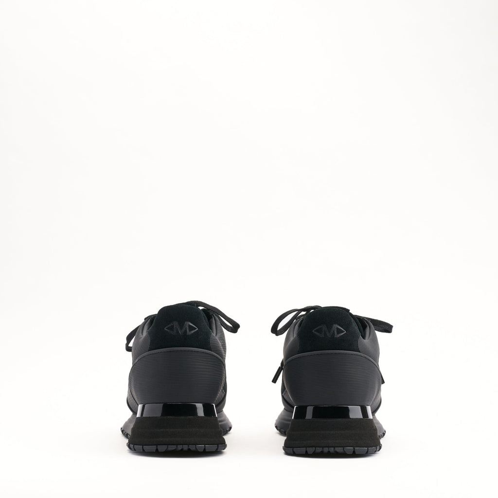 MALLET Boundary Men's Black Ripple Leather Trainers — UK 05 — Size Black — Top View