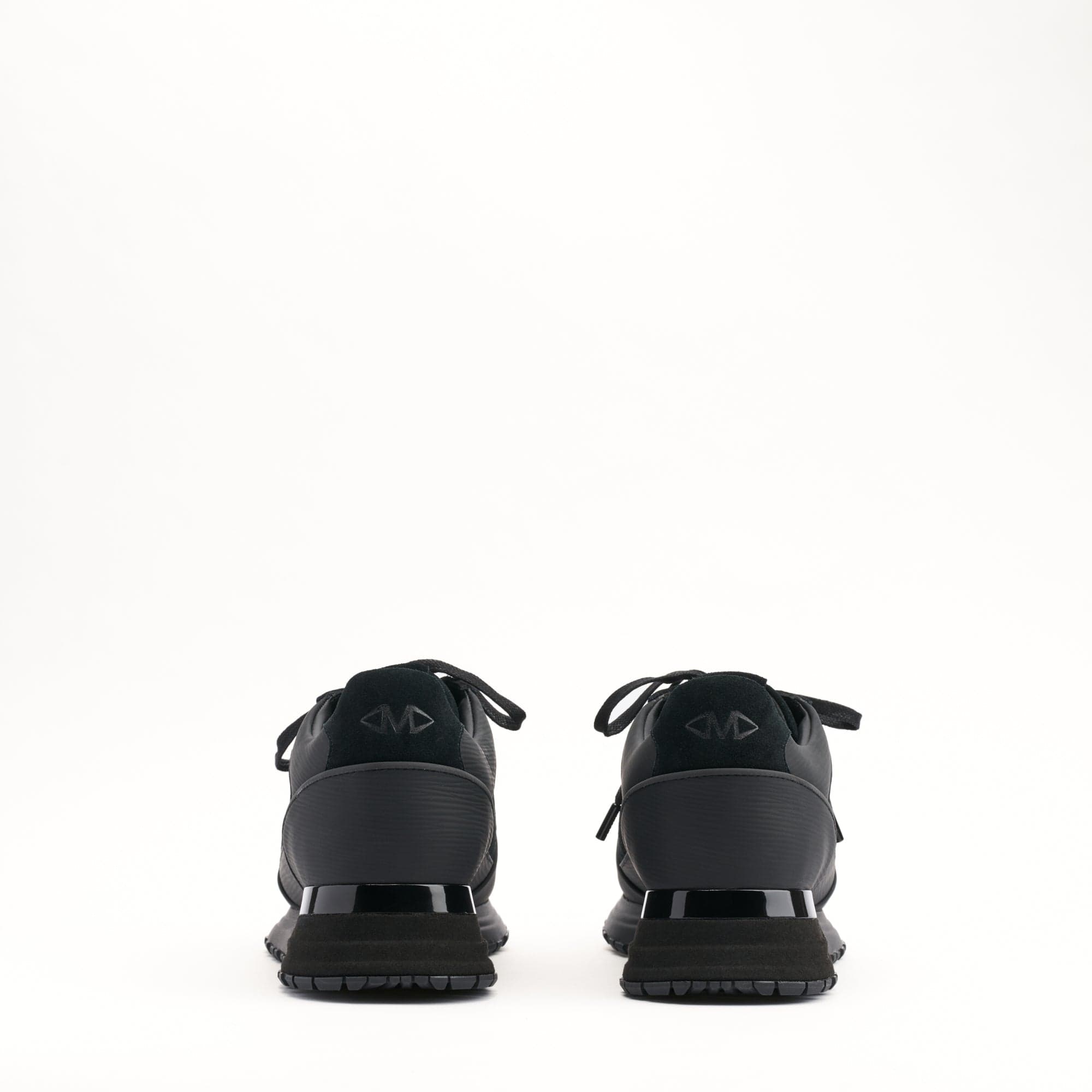 MALLET Boundary Men's Black Ripple Leather Trainers — UK 05 — Size Black — Top View
