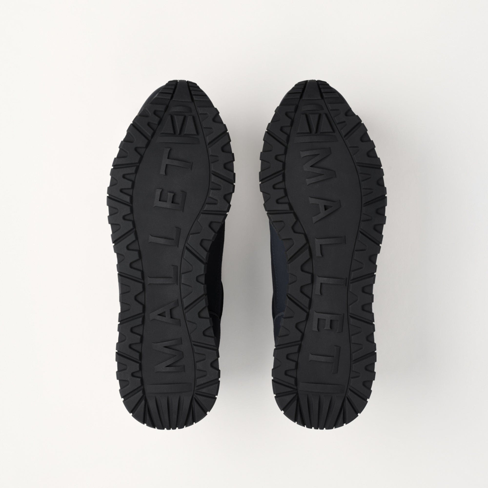 MALLET Boundary Men's Black Ripple Leather Trainers — UK 05 — Size Black — Detail View