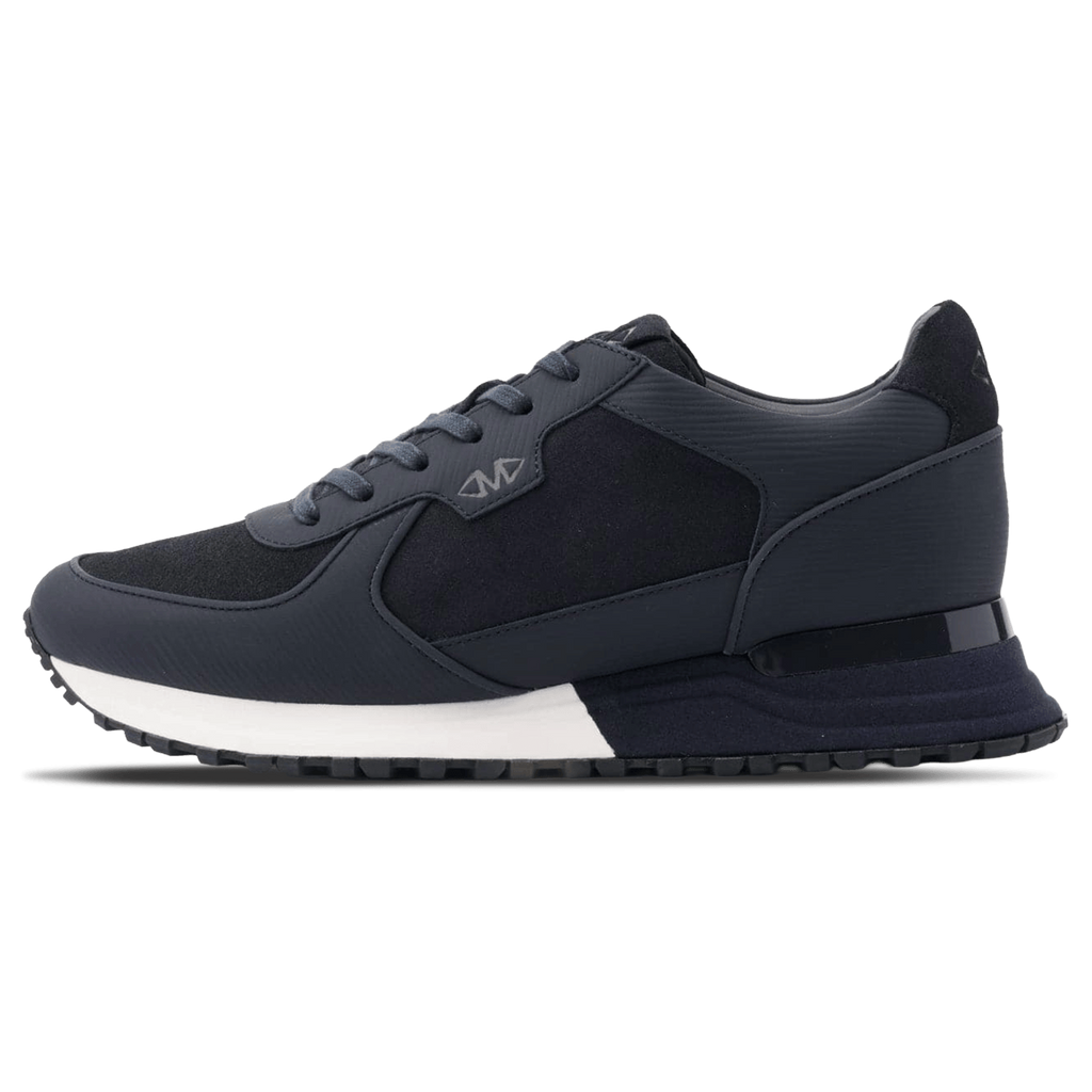 MALLET Boundary Men's Navy Ripple Leather Trainers — UK 05 — Size Navy — Front View