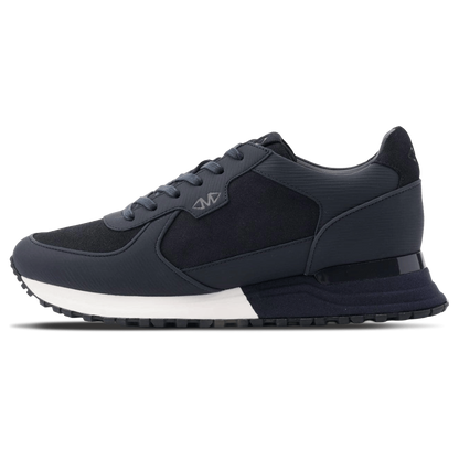 MALLET Boundary Men's Navy Ripple Leather Trainers — UK 05 — Size Navy — Front View