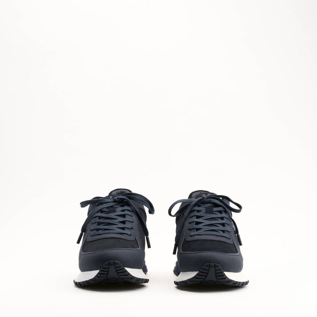 MALLET Boundary Men's Navy Ripple Leather Trainers — UK 05 — Size Navy — Back View