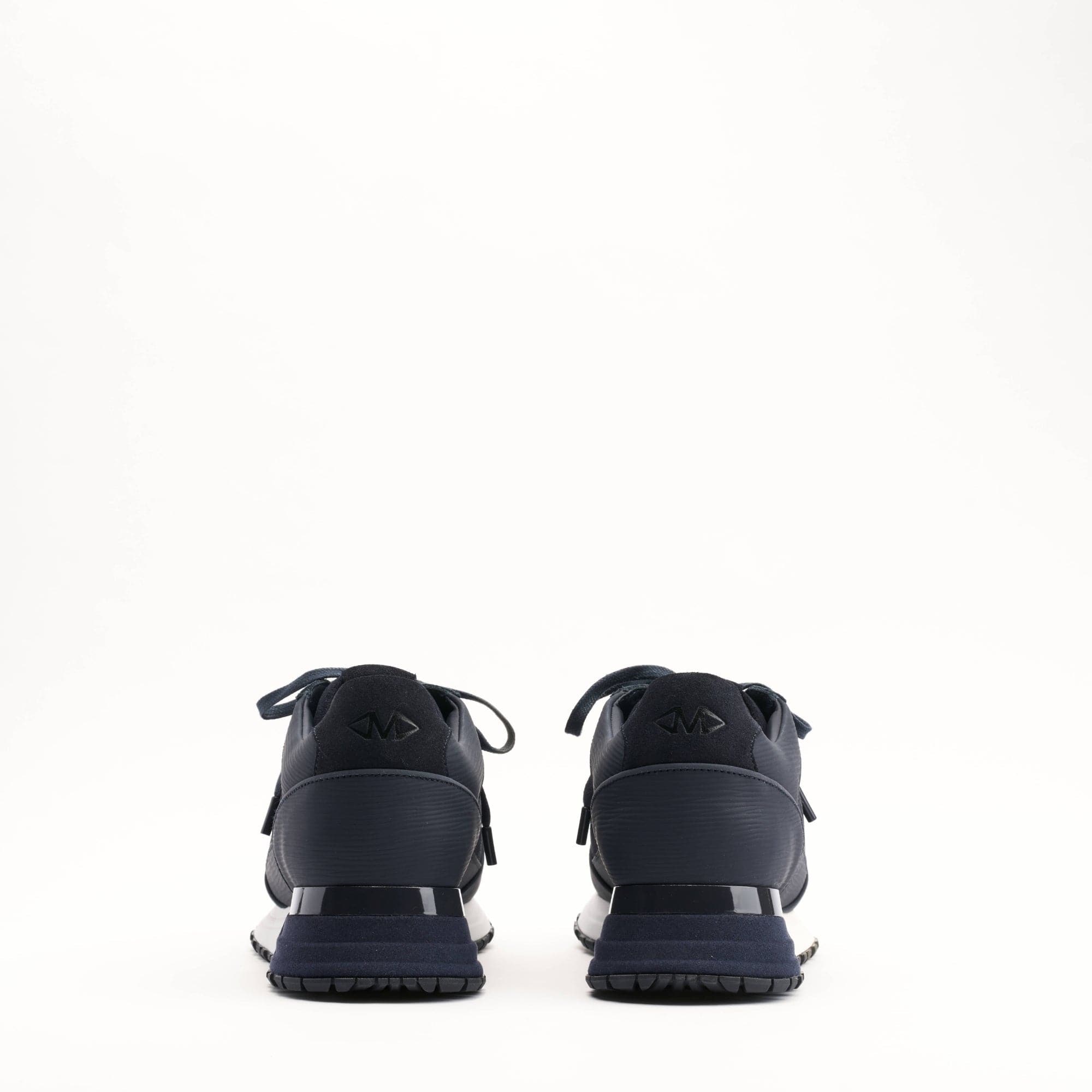 MALLET Boundary Men's Navy Ripple Leather Trainers — UK 05 — Size Navy — Top View