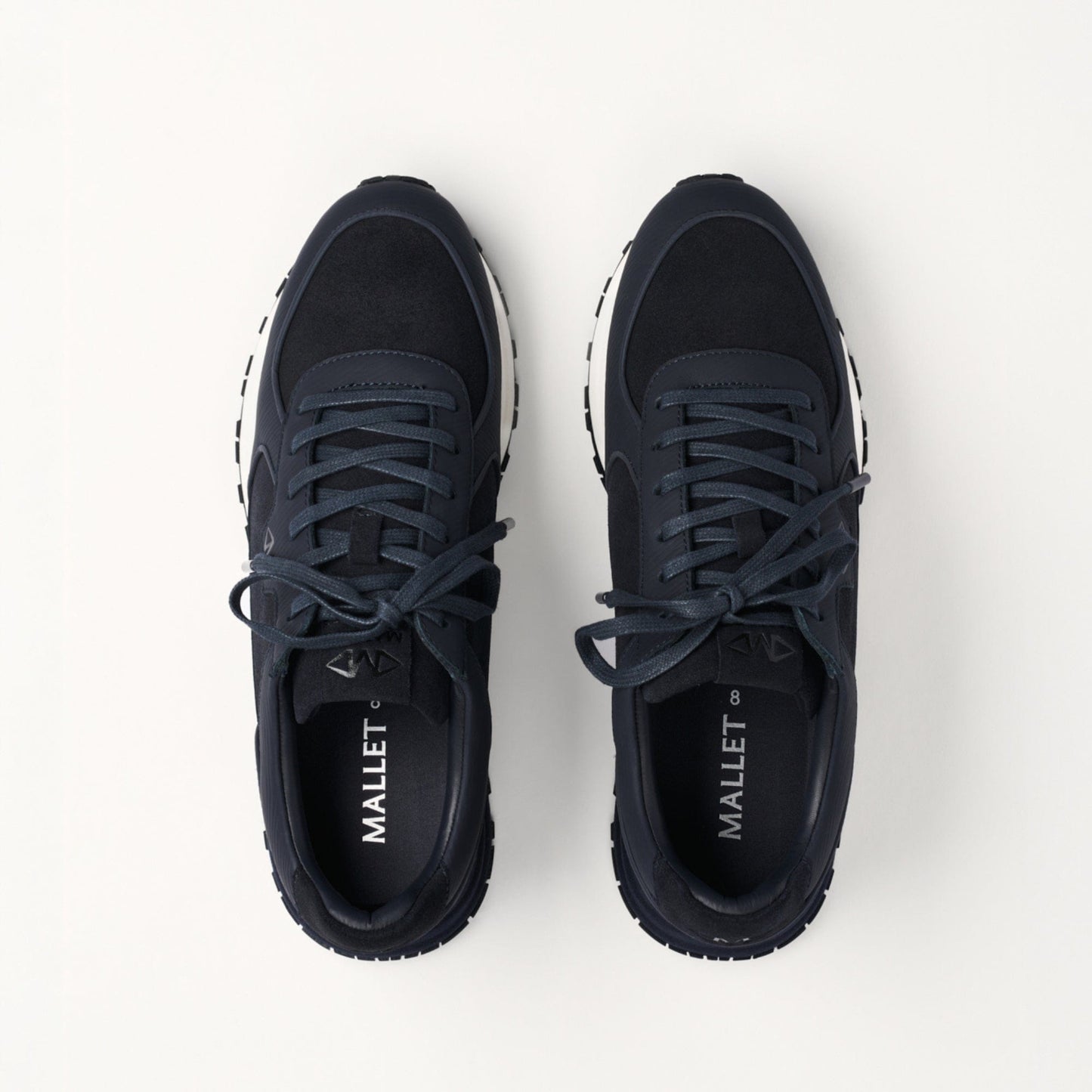 MALLET Boundary Men's Navy Ripple Leather Trainers — UK 05 — Size Navy — Detail View