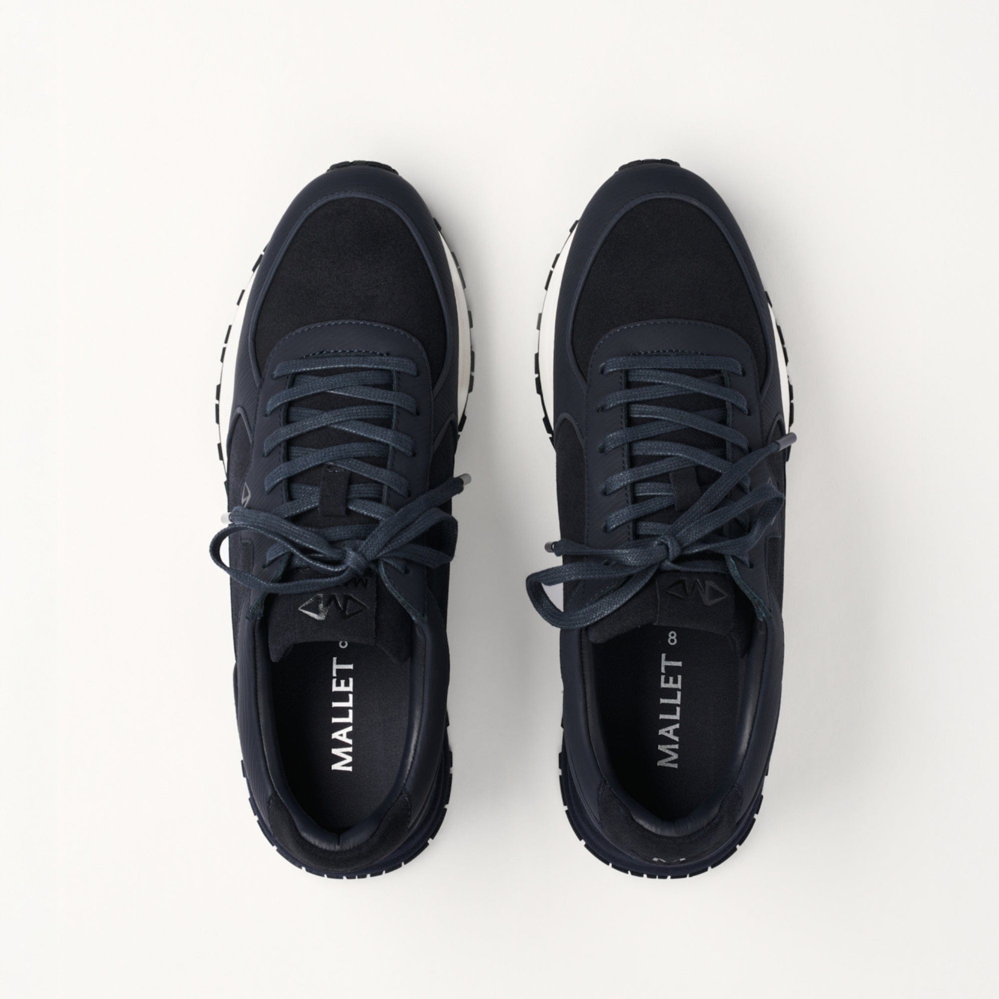 MALLET Boundary Men's Navy Ripple Leather Trainers — UK 05 — Size Navy — Detail View