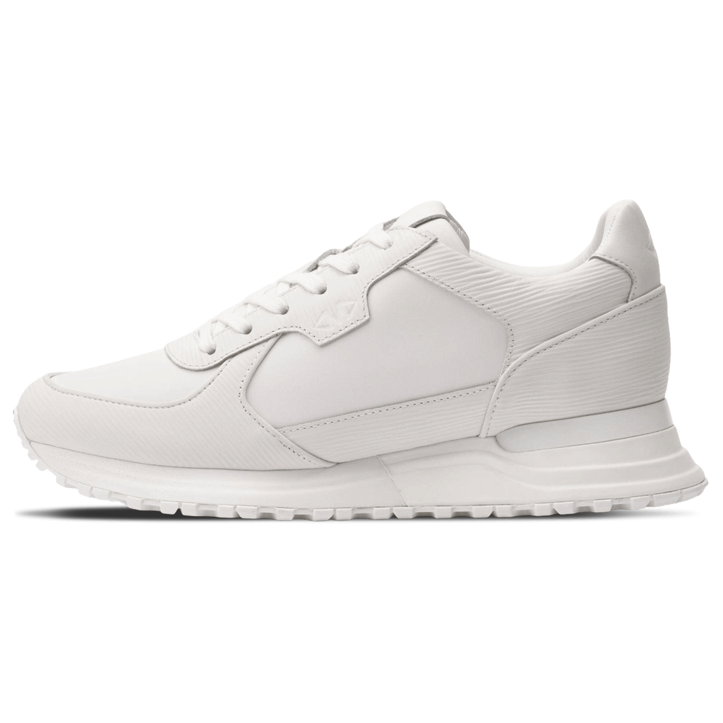 MALLET Boundary Men's White Ripple Leather Trainers — UK 05 — Size White — Front View