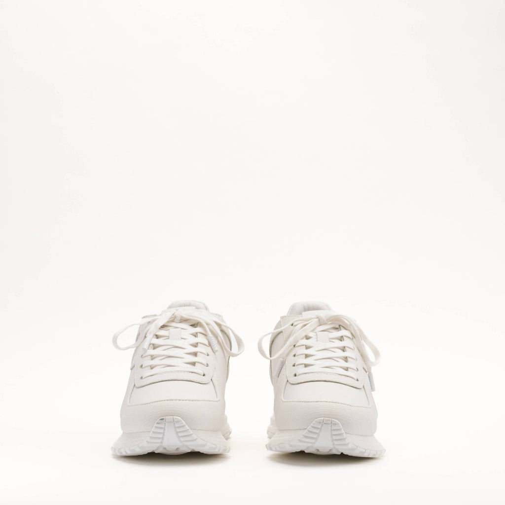 MALLET Boundary Men's White Ripple Leather Trainers — UK 05 — Size White — Back View