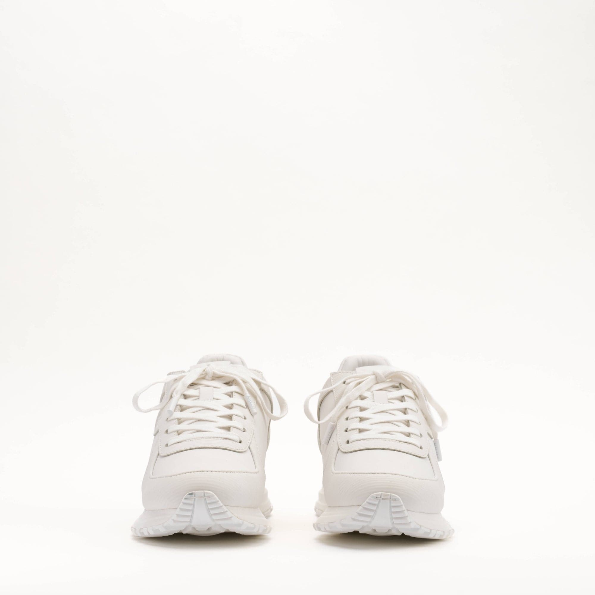 MALLET Boundary Men's White Ripple Leather Trainers — UK 05 — Size White — Back View