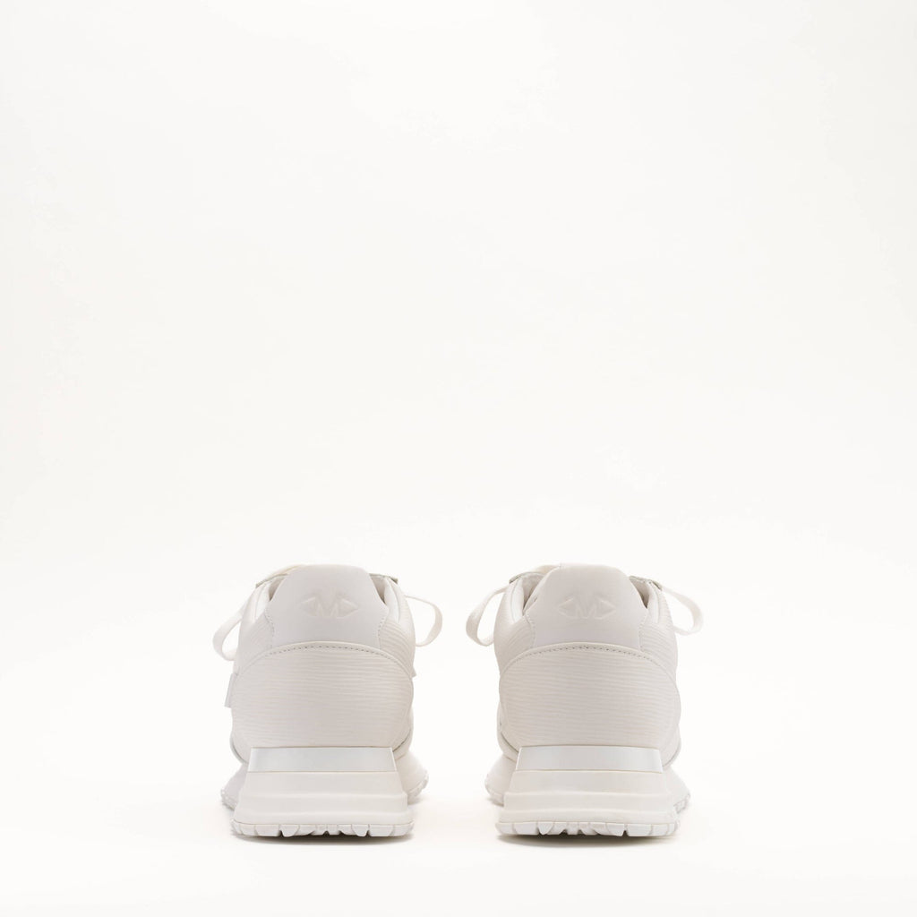 MALLET Boundary Men's White Ripple Leather Trainers — UK 05 — Size White — Top View