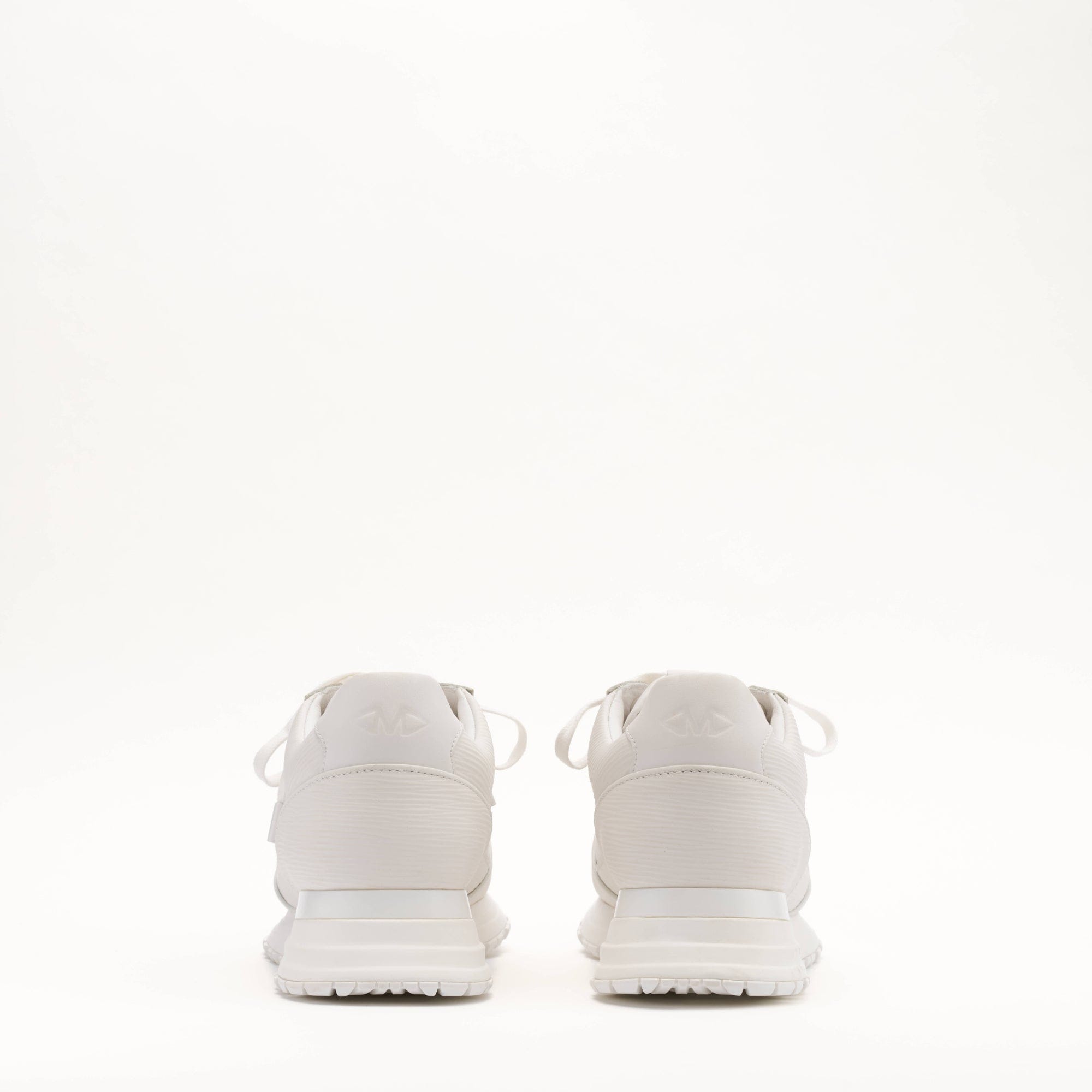MALLET Boundary Men's White Ripple Leather Trainers — UK 05 — Size White — Top View